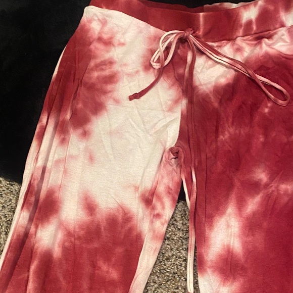Red Tie-Dye women’s soft Joggers - Picture 3 of 5